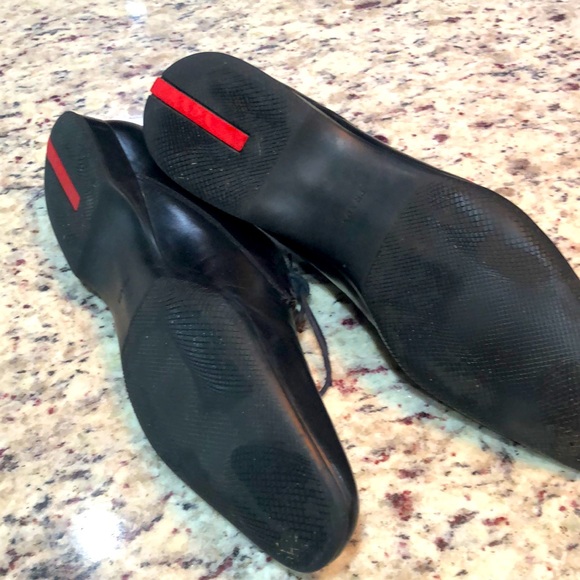 Black leather lace-up Prada Sport derby shoe - Picture 3 of 12